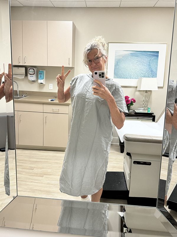 Pre-op appointment at the Center for Restorative Breast Surgery.